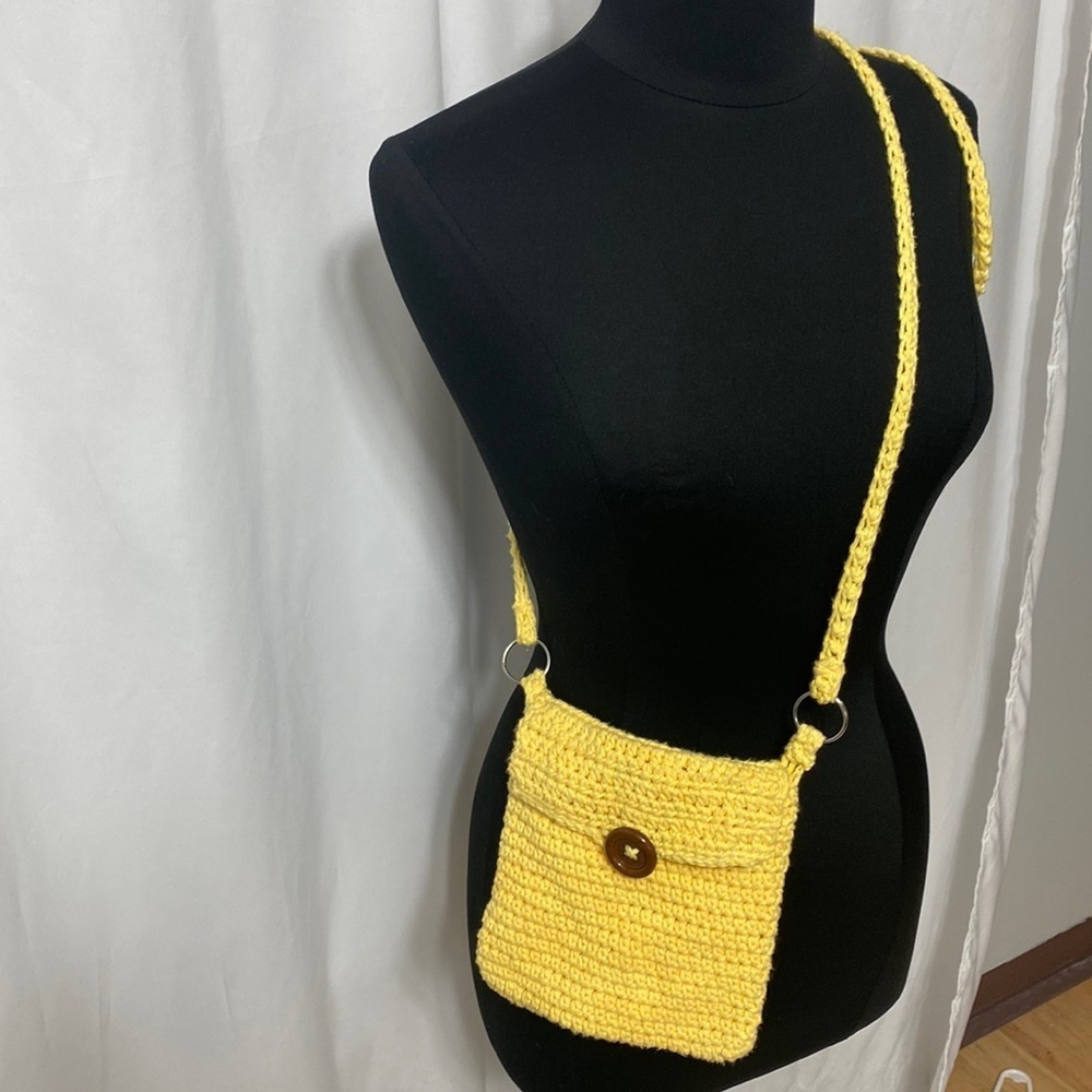 Hand crocheted crossbody purse